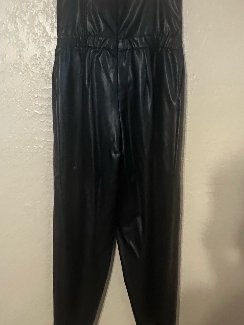 ELOQUII Strapless Wide-Leg Faux Leather Jumpsuit 🖤🖤🖤 MUST HAVE QUEEN - Picture 4 of 7